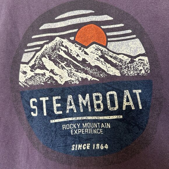 Steamboat Spring Colorado Longsleeve Tshirt Purple Mens Women’s Large Mountain - Picture 2 of 4